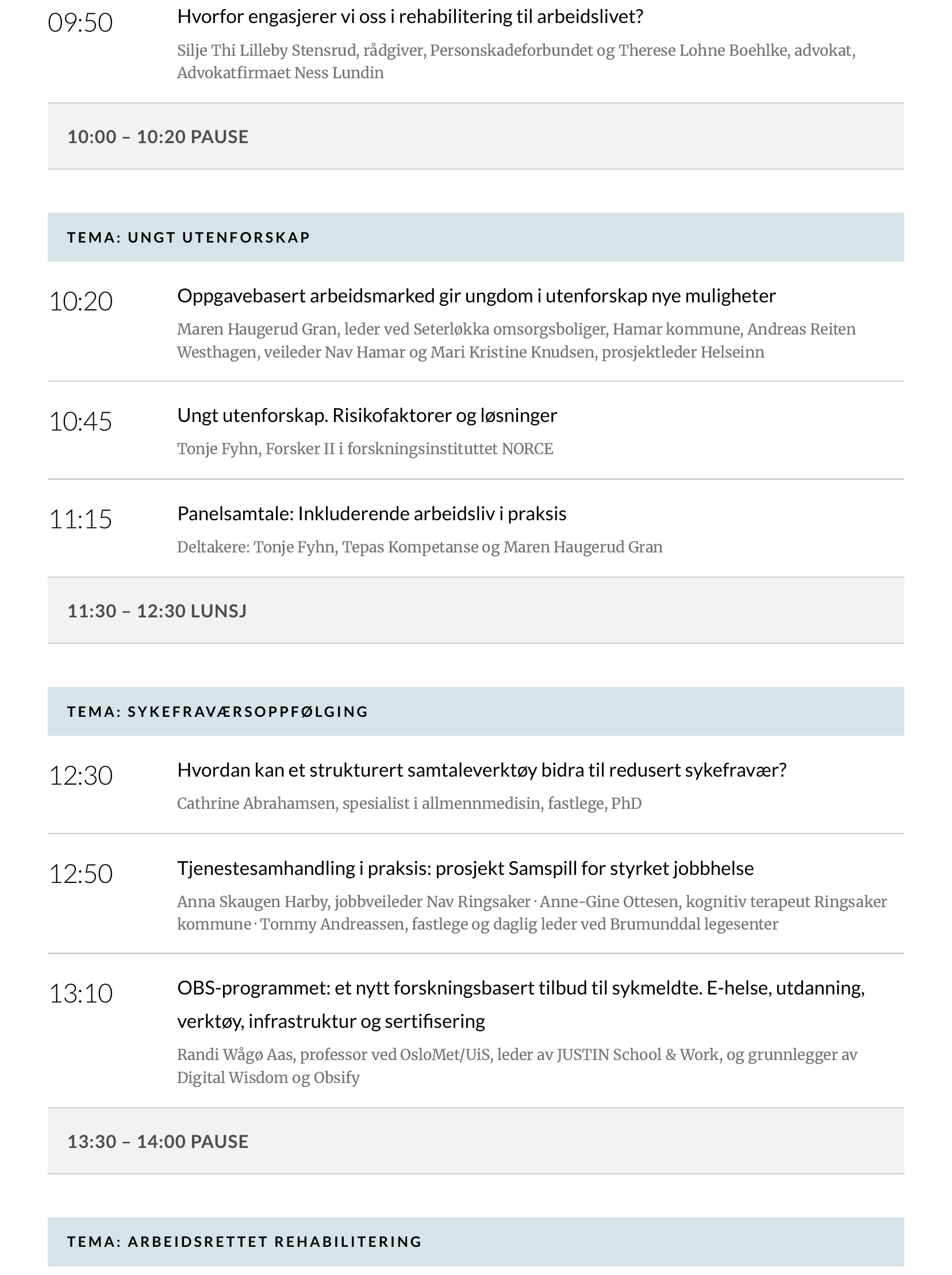 Program for Arbeid og helse i Innlandet, 17. november 2026 - side 2