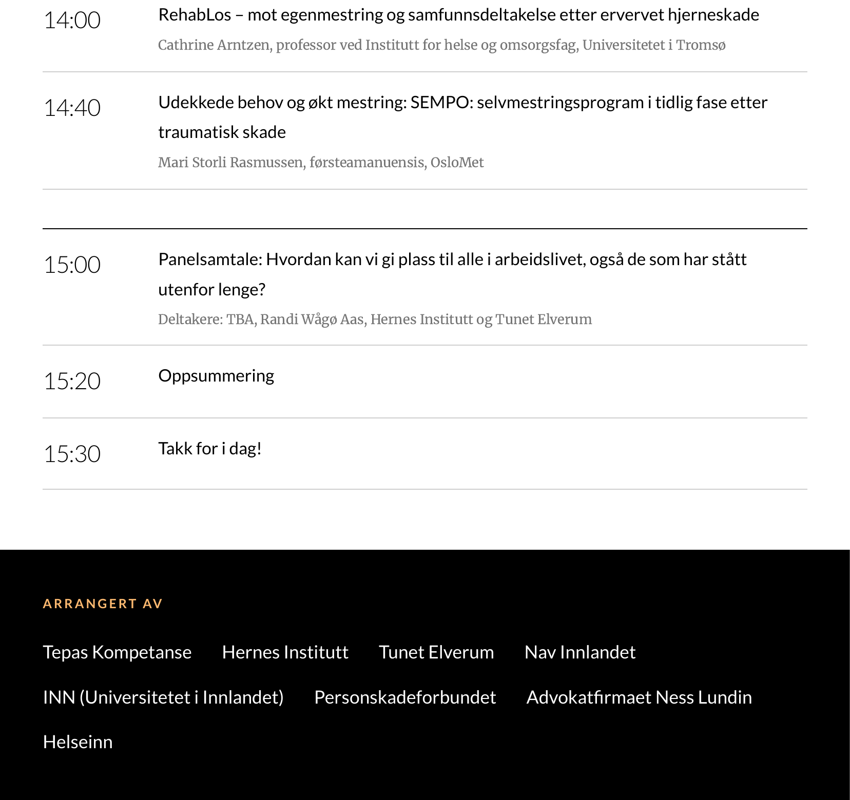 Program for Arbeid og helse i Innlandet, 17. november 2026 - side 3